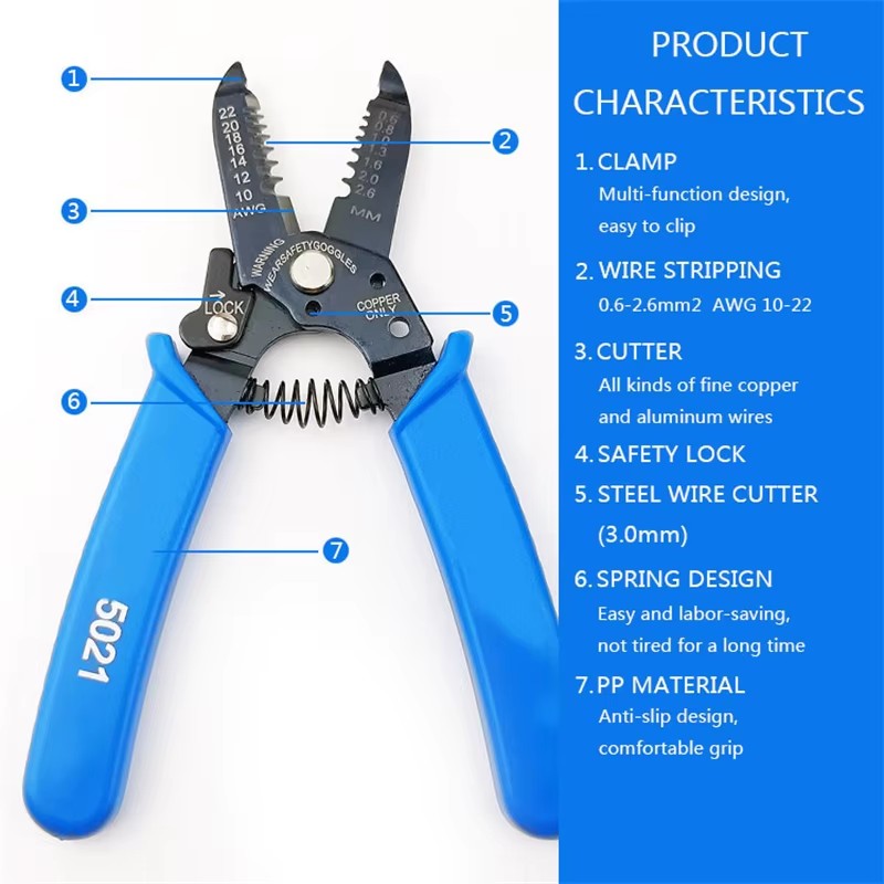 Power Tools America - Bomurphy 6-w-1 Narzędzie do ściągania izolacji,