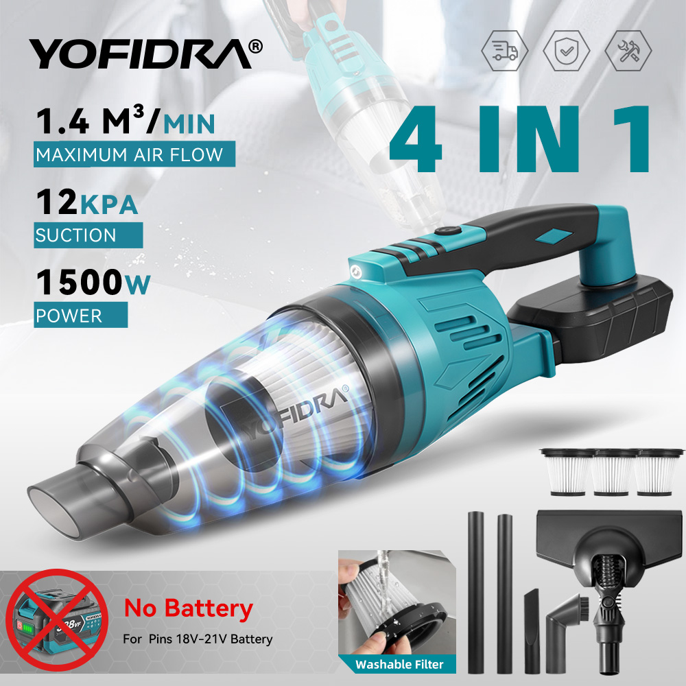 Power Tools Universal Battery - Odkurzacz elektryczny YOFIDRA 1500W 12KPA 4w1
