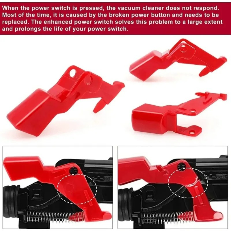 Power Tools Red - Przycisk włącznika odkurzacza, czerwony przycisk, narzędzie